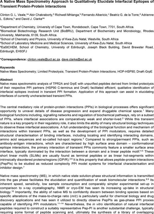 A Native Mass Spectrometry Approach to Qualitatively Elucidate ...