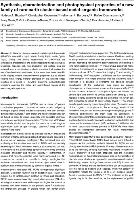 Synthesis, characterization and photophysical properties of a new ...