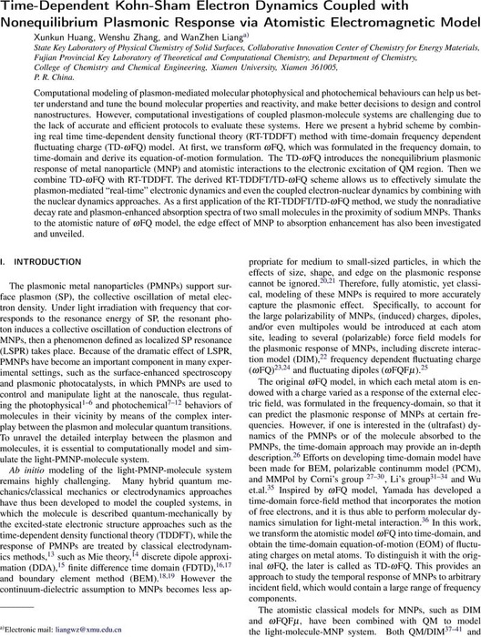 Time-Dependent Kohn-Sham Electron Dynamics Coupled with Nonequilibrium ...