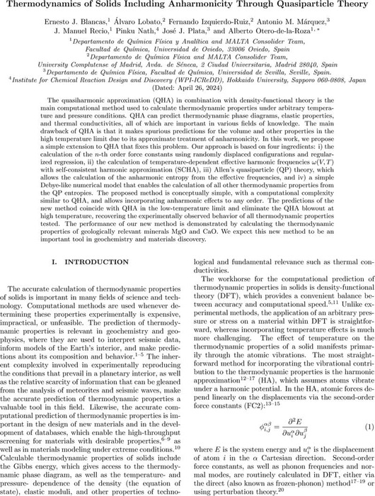 Thermodynamics Of Solids Including Anharmonicity Through Quasiparticle 