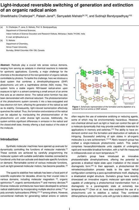 Light-induced reversible switching of generation and extinction of an ...