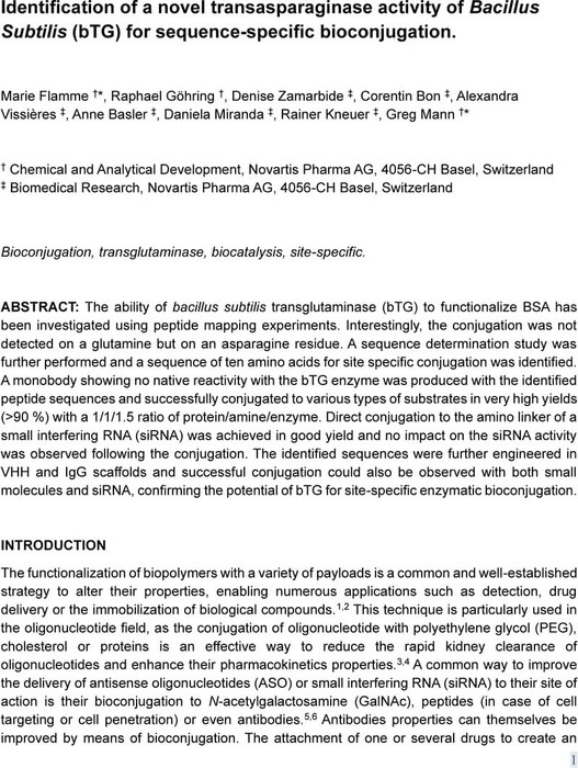 Identification Of A Novel Transasparaginase Activity Of Bacillus 