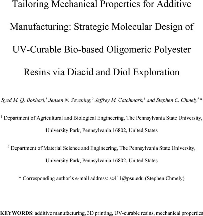 Tailoring Mechanical Properties for Additive Manufacturing: Strategic ...