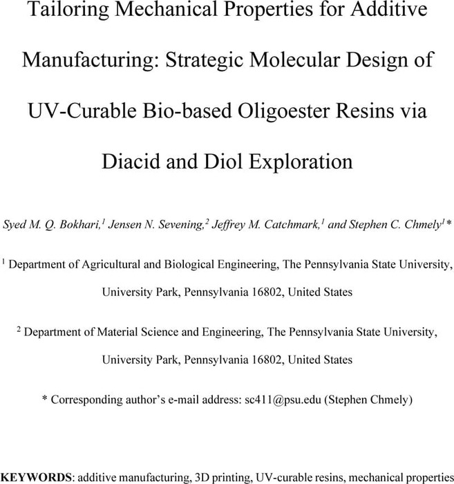 Tailoring Mechanical Properties for Additive Manufacturing: Strategic ...